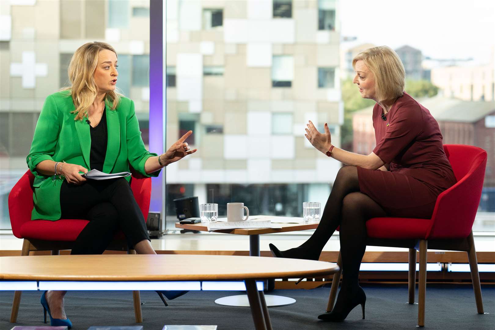 Laura Kuenssberg interviews Prime Minister Liz Truss (Stefan Rousseau/PA)