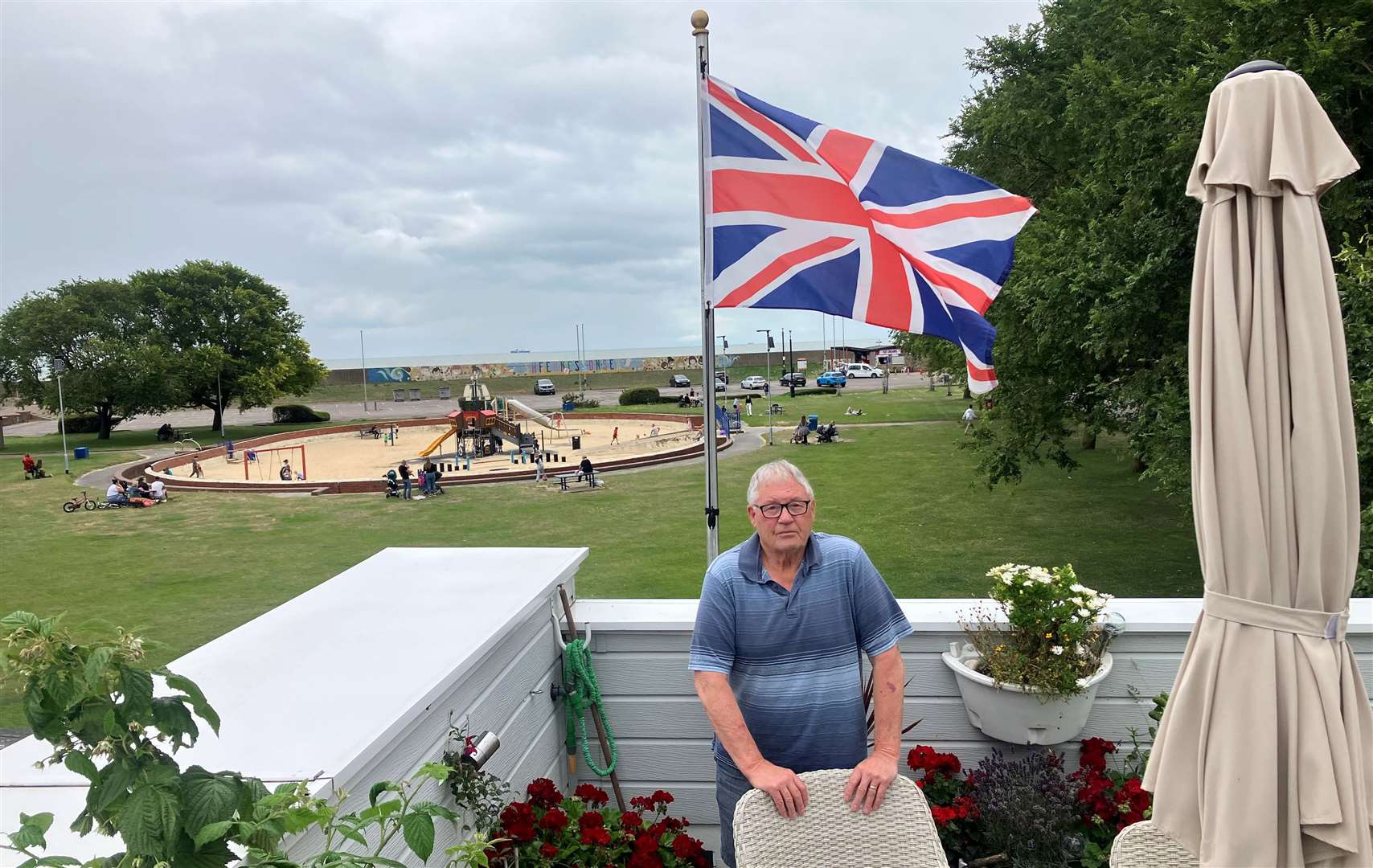 Brian Spoor outside his home