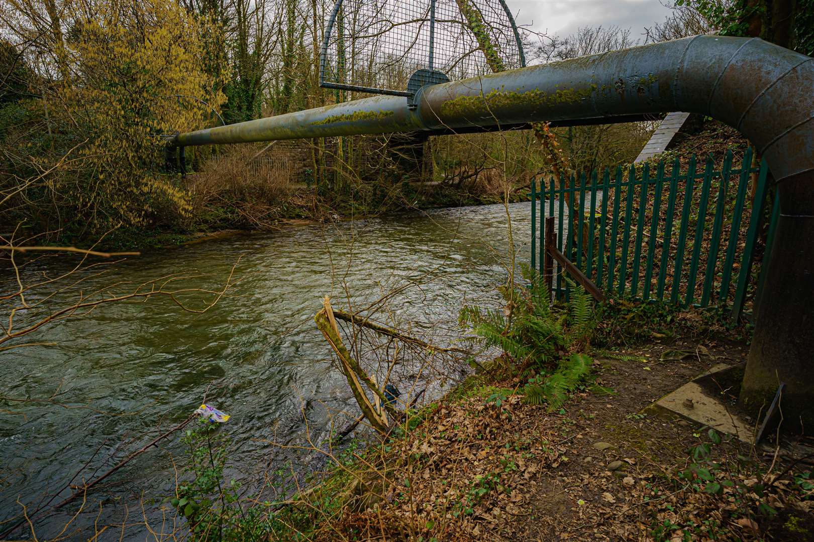 The River Ogmore in Sarn, Bridgend, near where the body of Logan Mwangi was found (Ben Birchall/PA)