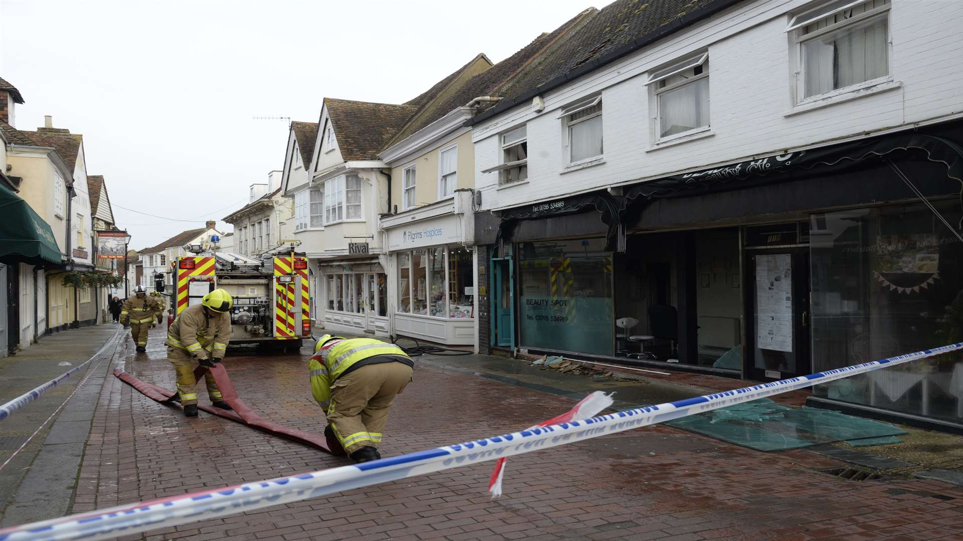 The scene of the fire in West Street