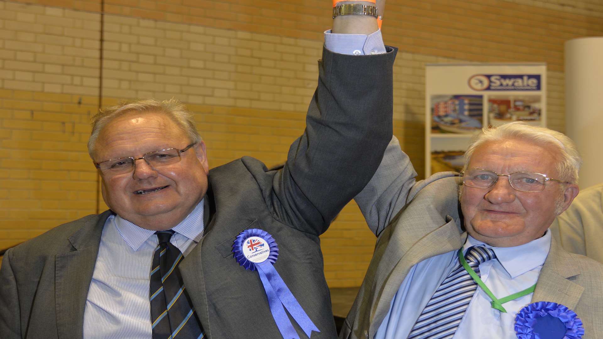 Andrew Bowles and George Bobbin celebrate their win on Boughton and Courtenay ward.