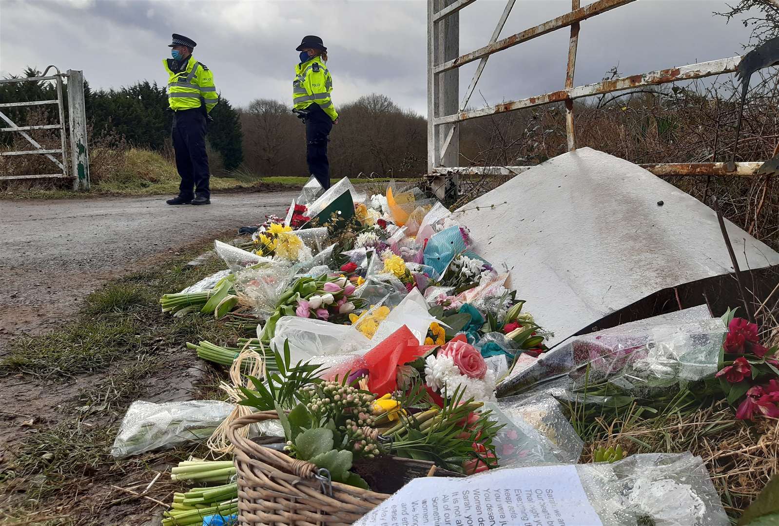 More flowers have been laid at the former leisure complex entrance