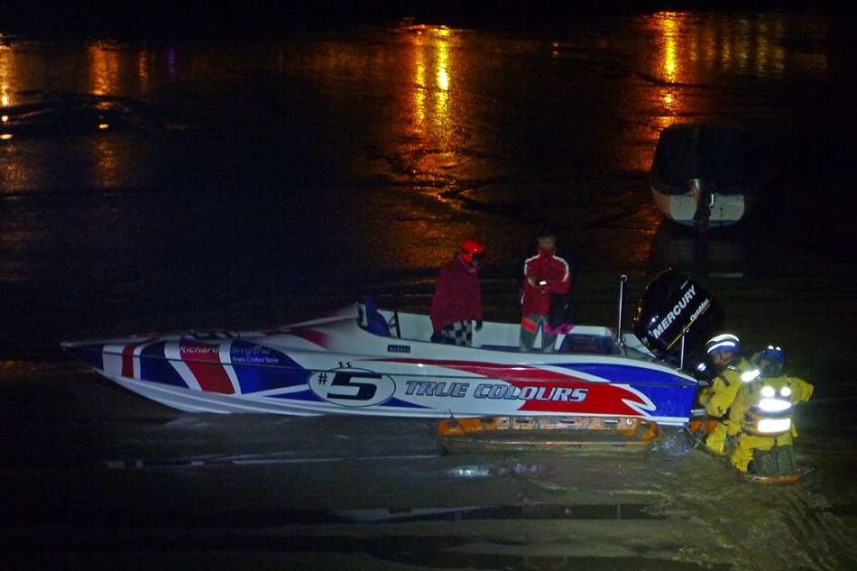 Crews helping the men. Picture: Herne Bay Coastguard.