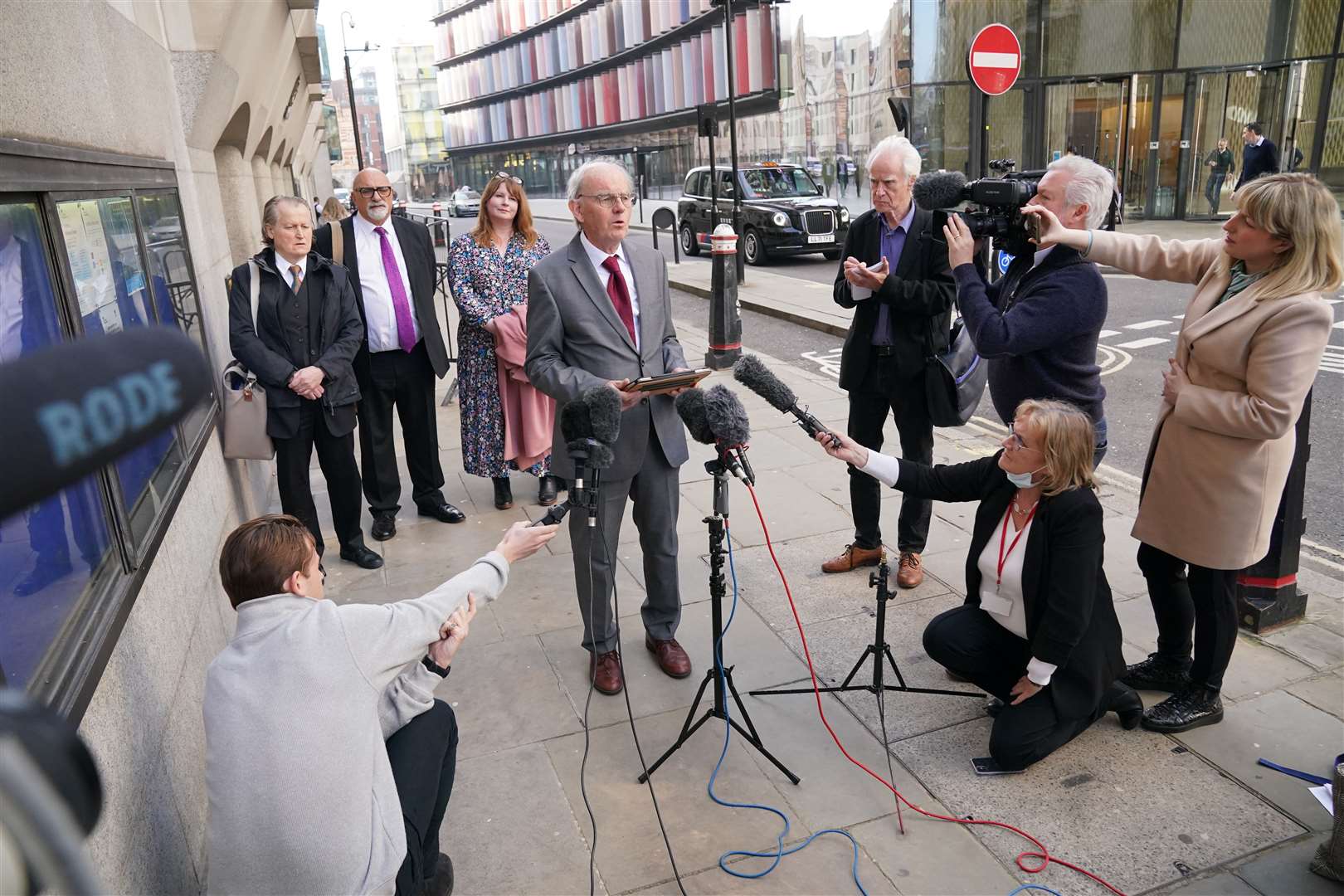 Chris Mullin speaks to the media outside the Old Bailey in London (Jonathan Brady/PA)