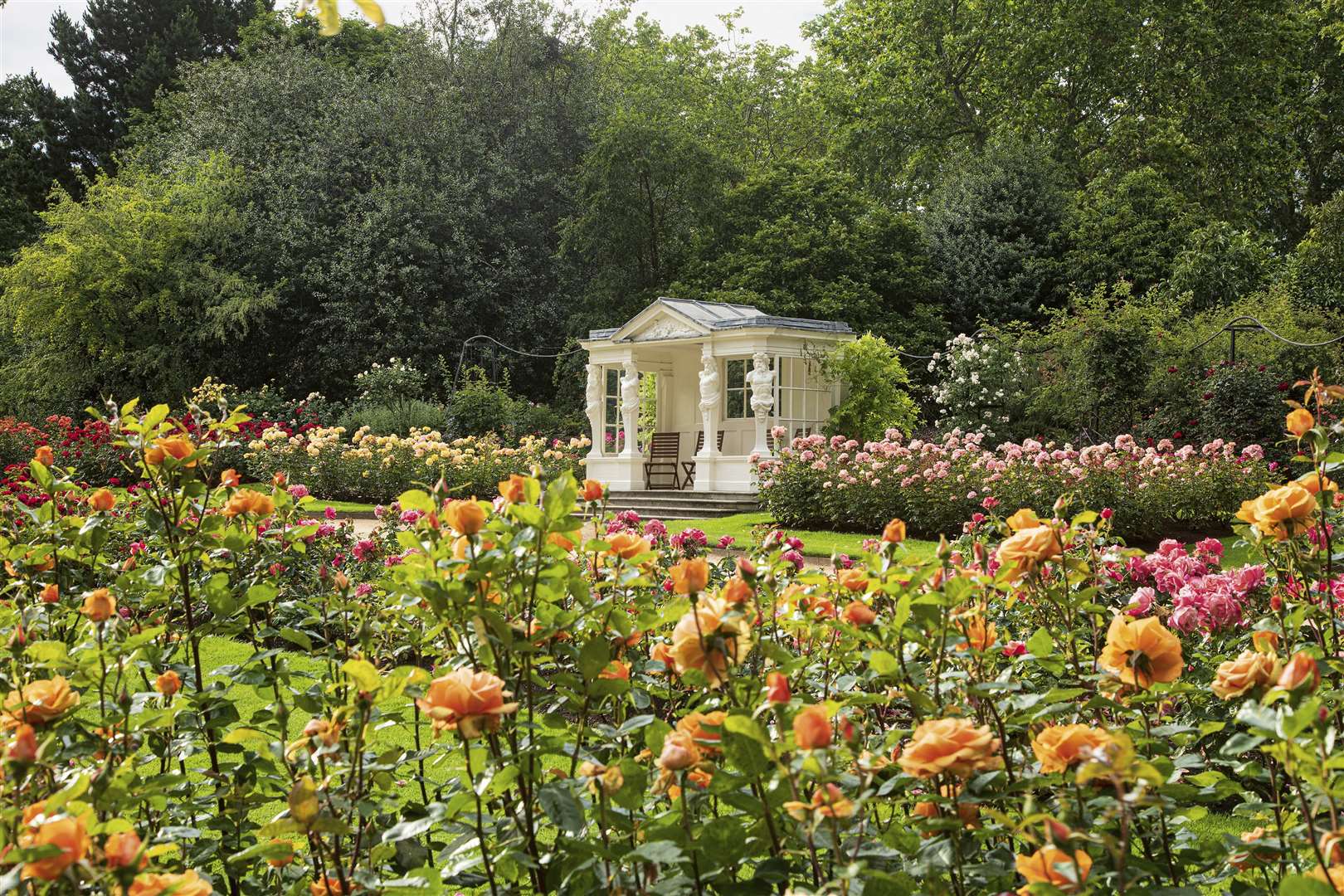 The Rose Garden and summer house in the Buckingham Palace garden (John Campbell/Royal Collection Trust/PA)