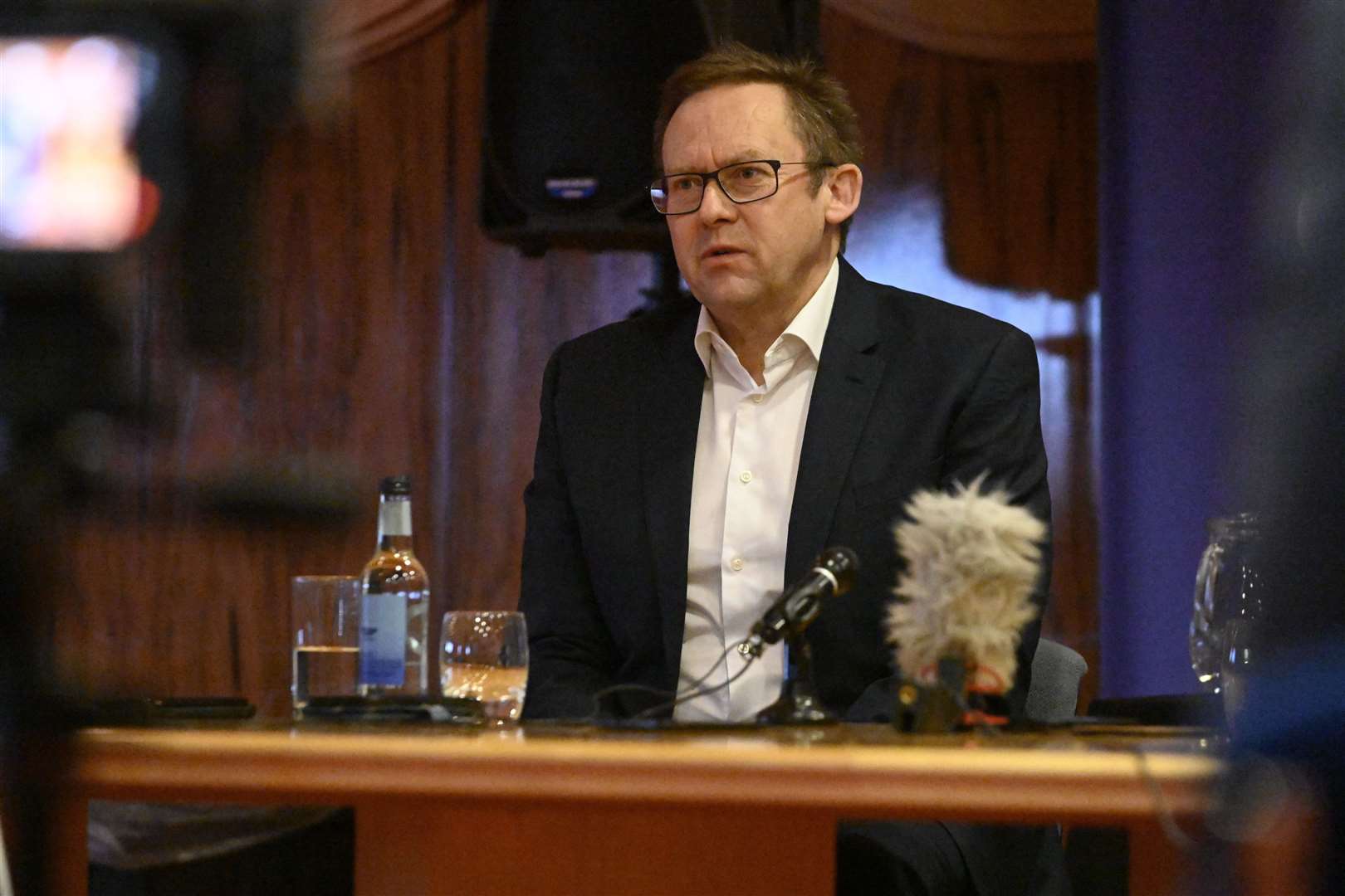 Paul Fisher, Gillingham's chief operating officer, joined owner Brad Galinson for Tuesday's press conference at Priestfield. Picture: Barry Goodwin