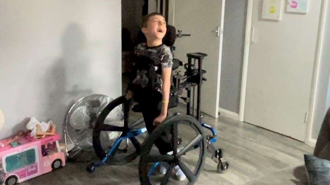 Tomas outgrew his old walker and risked getting his arms caught in the wheels and his head wasn't secured