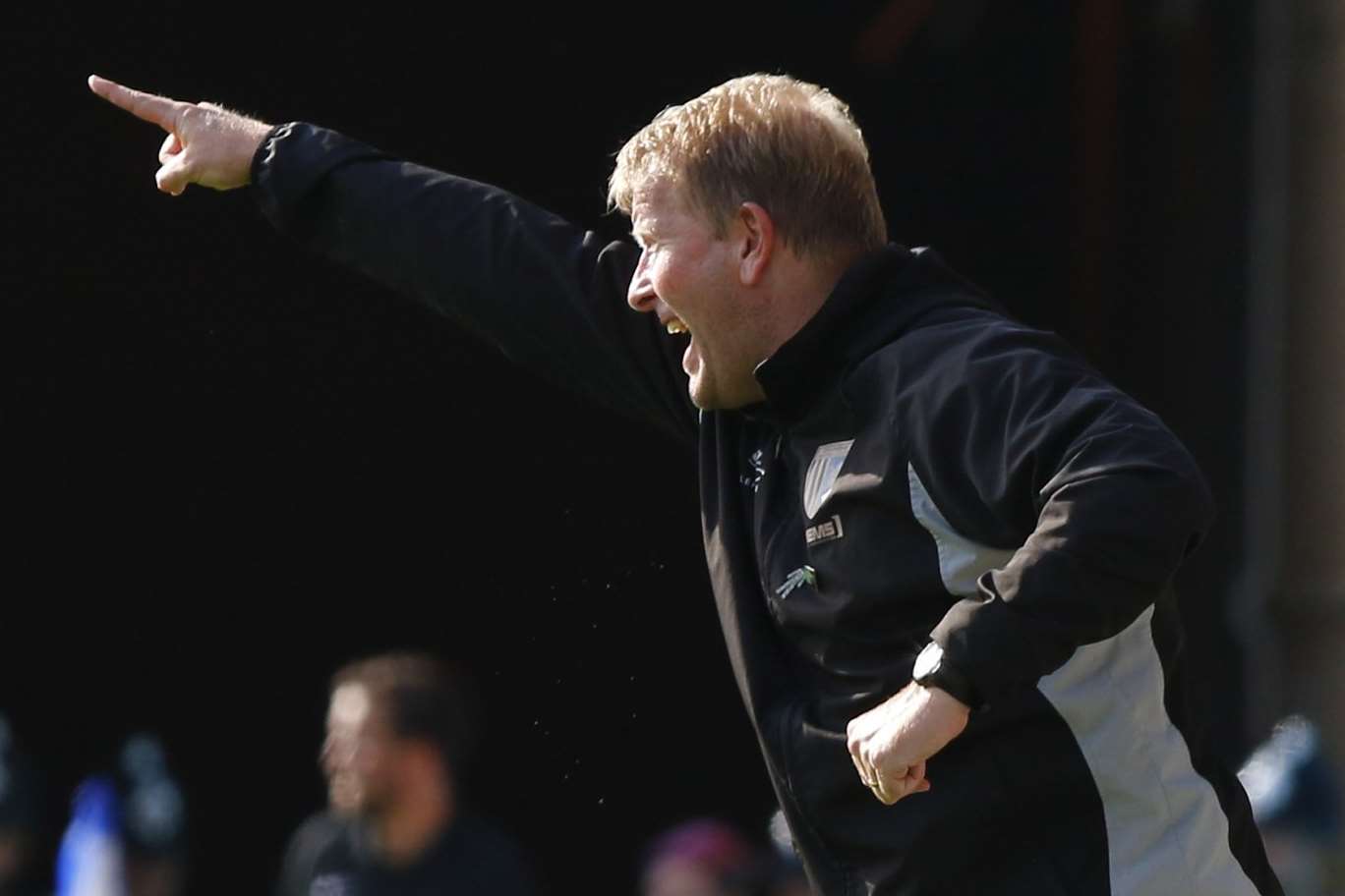 Gills boss Ady Pennock shouts instructions from the touchline Picture: Andy Jones