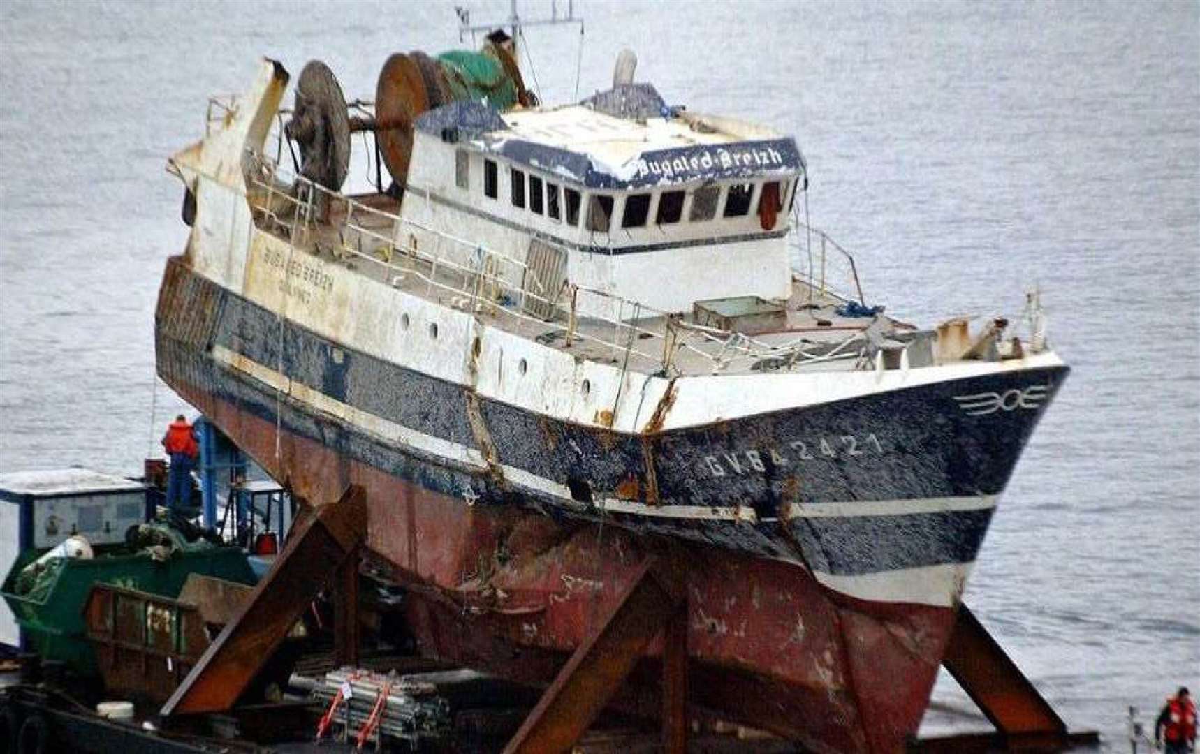 The Bugaled Breizh sank in January 2004 (Field Fisher/PA)