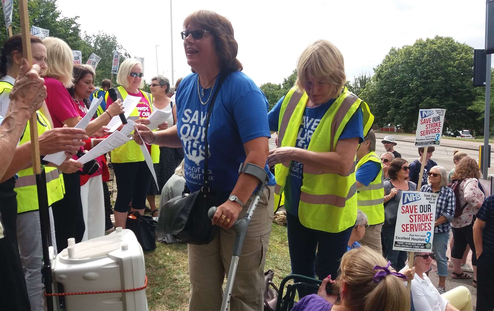 More than 100 protestors gathered outside the hospital. Picture: Christine Tongue