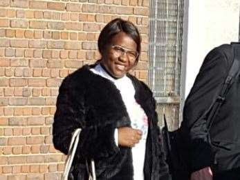 Cynthia Robinson, pictured outside The Guildhall in Sandwich, where the inquest is taking place