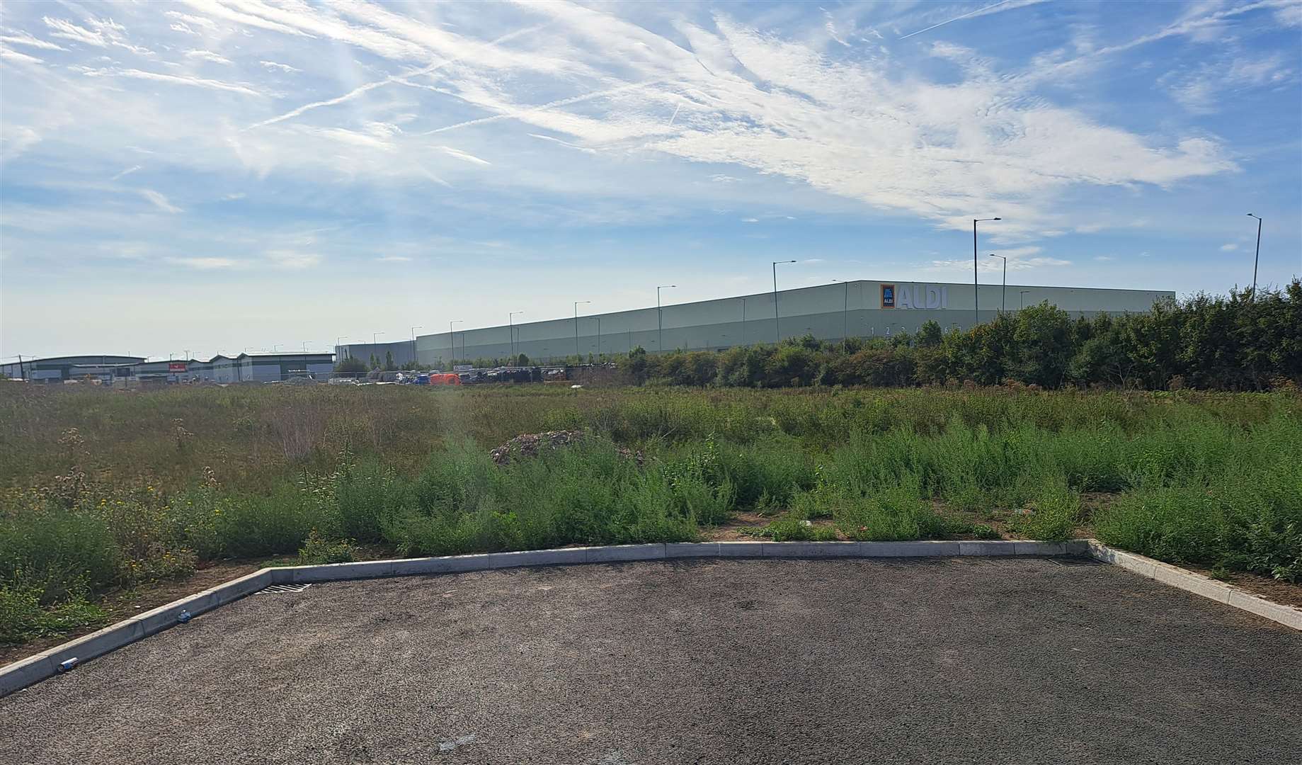 The site in Queenborough opposite the Aldi distribution centre where the new McDonald's is expected to be built