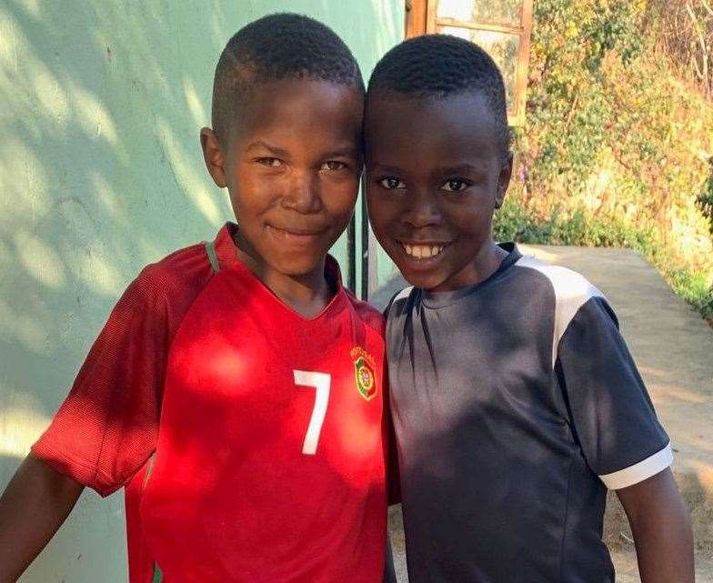 The two youngest boys in Letty's house. Picture: Letty McMaster/SWNS