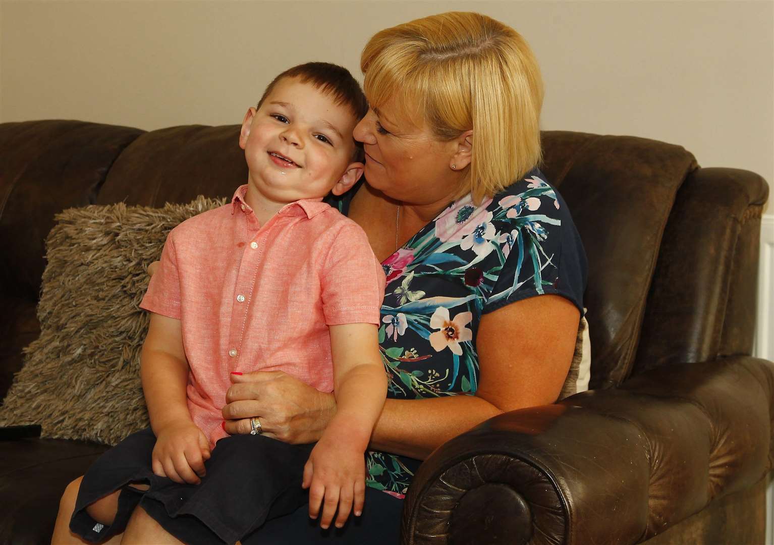 Tony and mum Paula Hudgell at home in Kings Hill. Picture: Sean Aidan