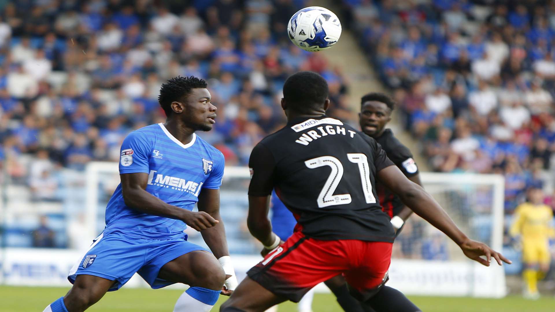 Deji Oshilaja and Andre Wright go head-to-head Picture: Andy Jones