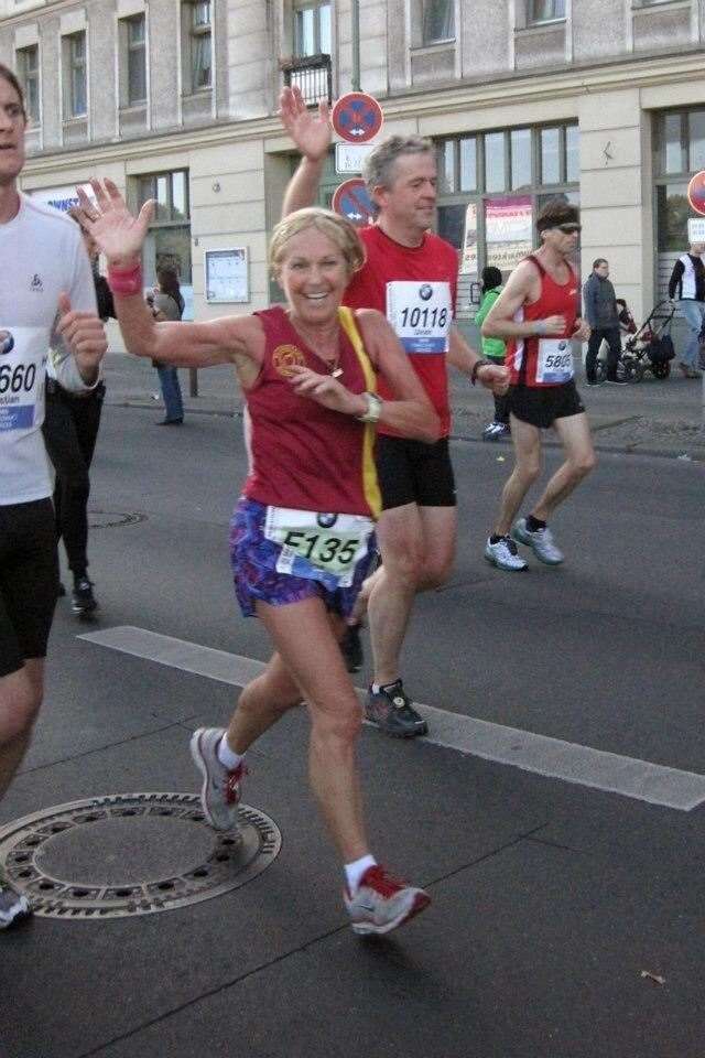 Gina Little during the Berlin Marathon in 2019 (Gina Little/PA)