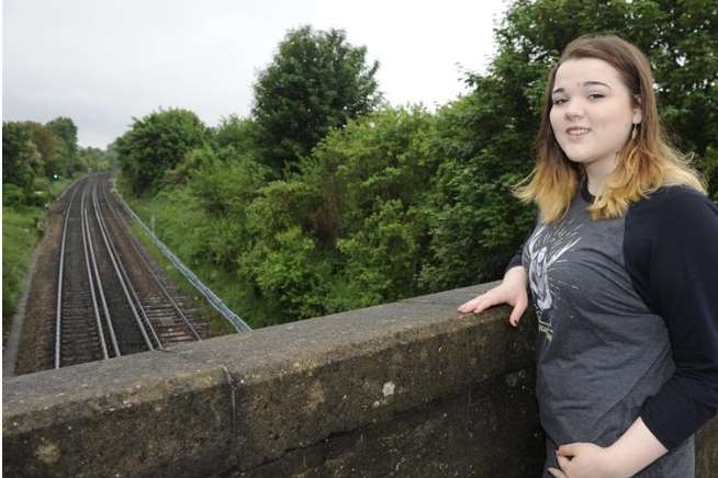 Hannah Simmons, 15, prevented a man jumping off the railway bridge on Rheims Way, Canterbury