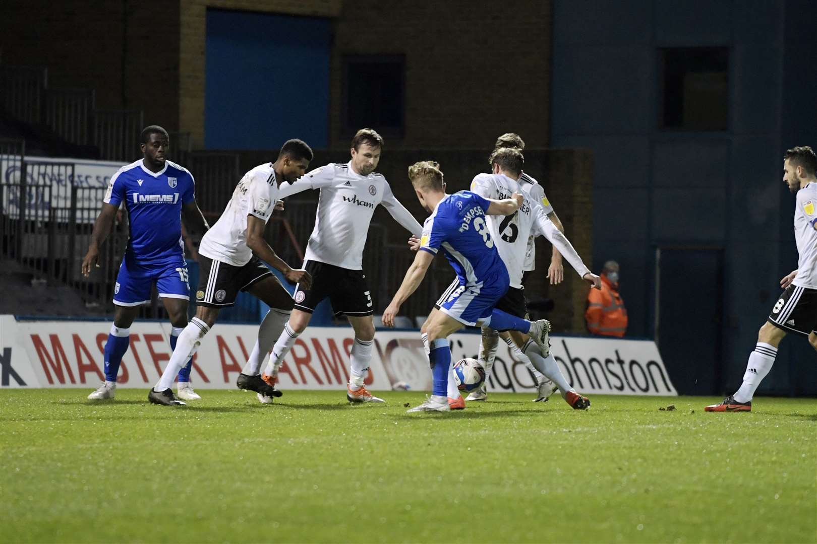 Gillingham in action against Accrington Stanley in their last home match Picture: Barry Goodwin