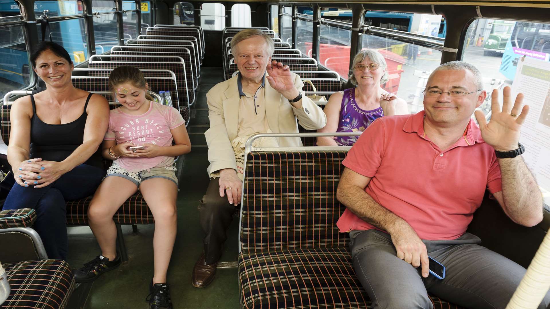 From left, Karen Hanlon, Ruby Thompson, 12, David Hillas, Shirley Hanlon, and David Hanlon celebrate the anniversary. Picture: Andy Payton