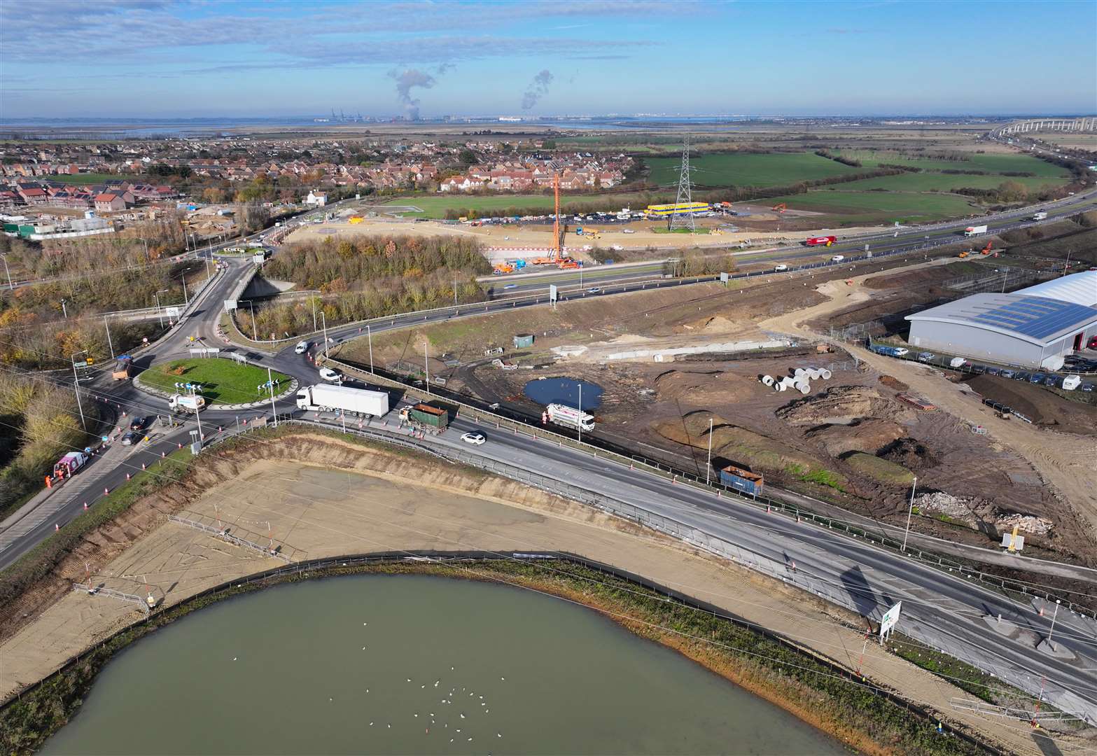 Work underway on the Grovehurst junction near Sittingbourne in November 2023. Picture: Phil Drew