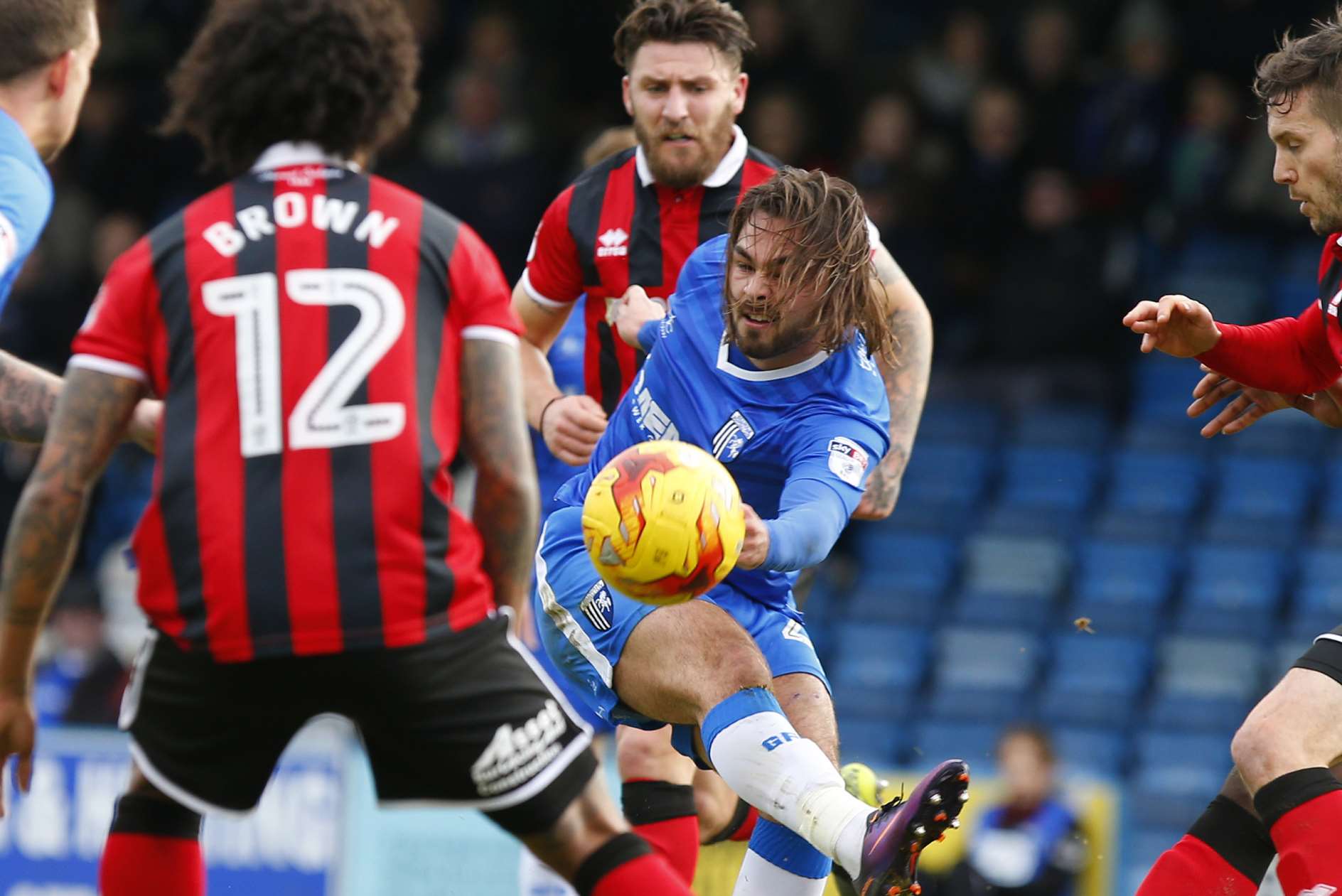 Dack working hard in midfield Picture: Andy Jones