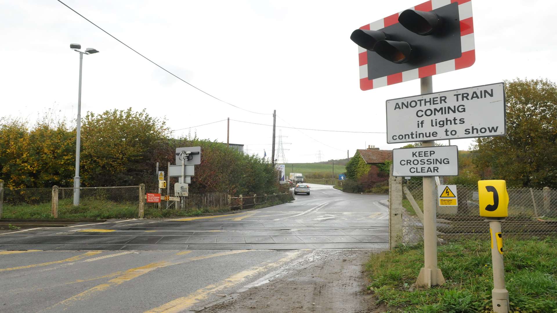 The Broad Oak level crossing's barriers did not come down despite a train approaching.