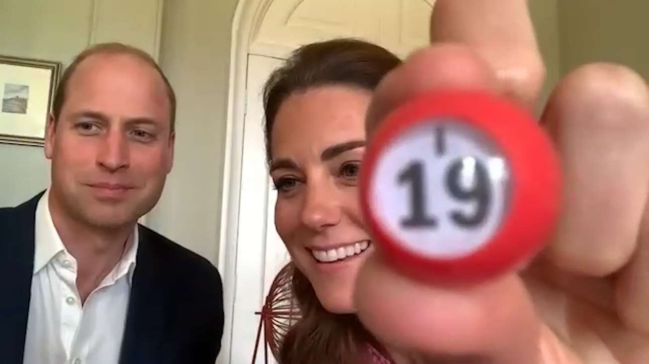 The duchess calls out the number 19 during the bingo session (Kensington Palace/PA)