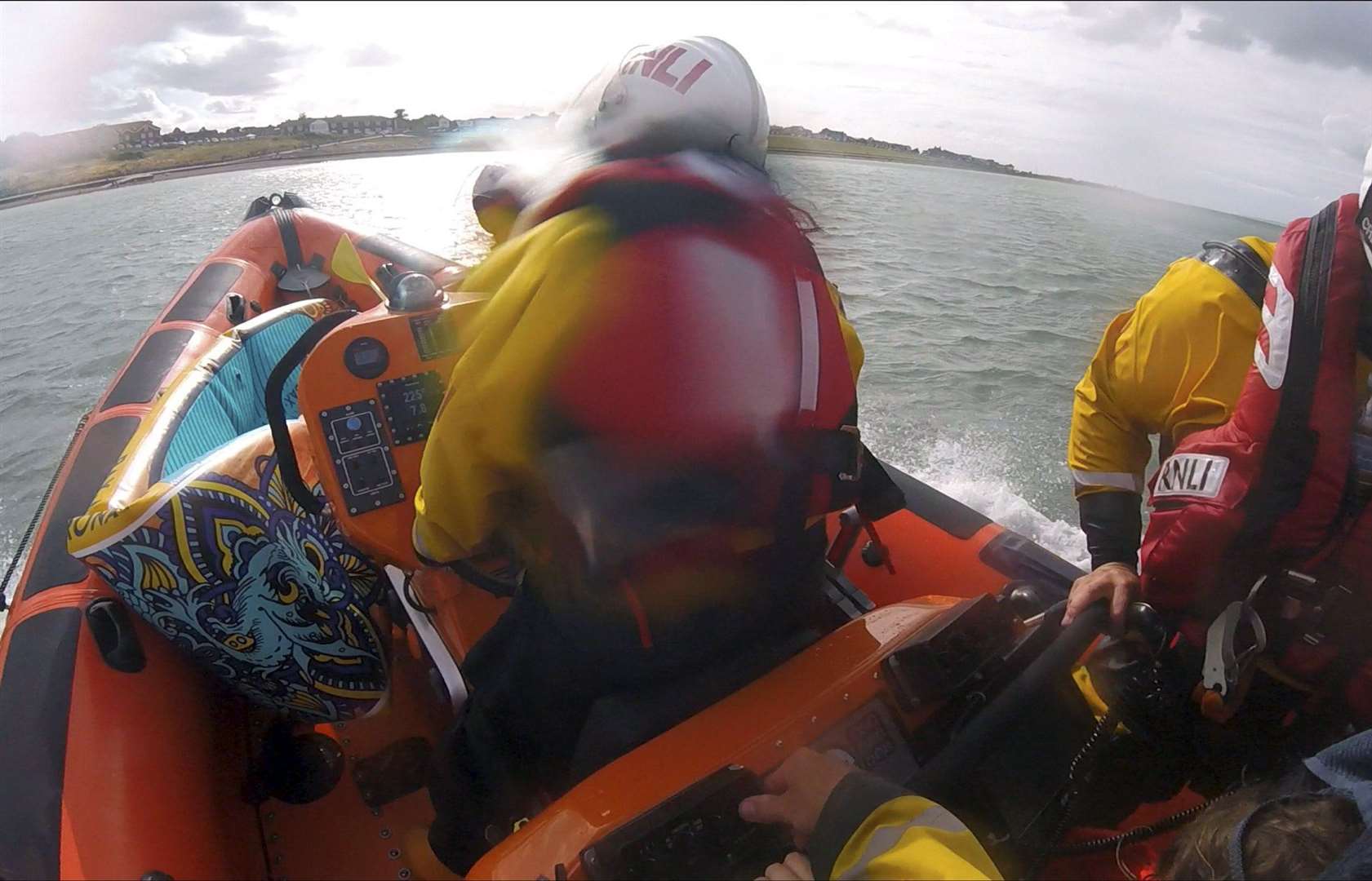 The Whitstable RNLI crew had to rescue two young girls on a paddleboard after they drifted offshore. Picture: RNLI/Ben Crosswell