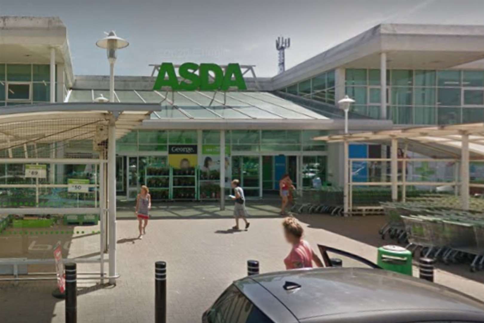 An officer had a lamp thrown at him inside Asda, Broadstairs
