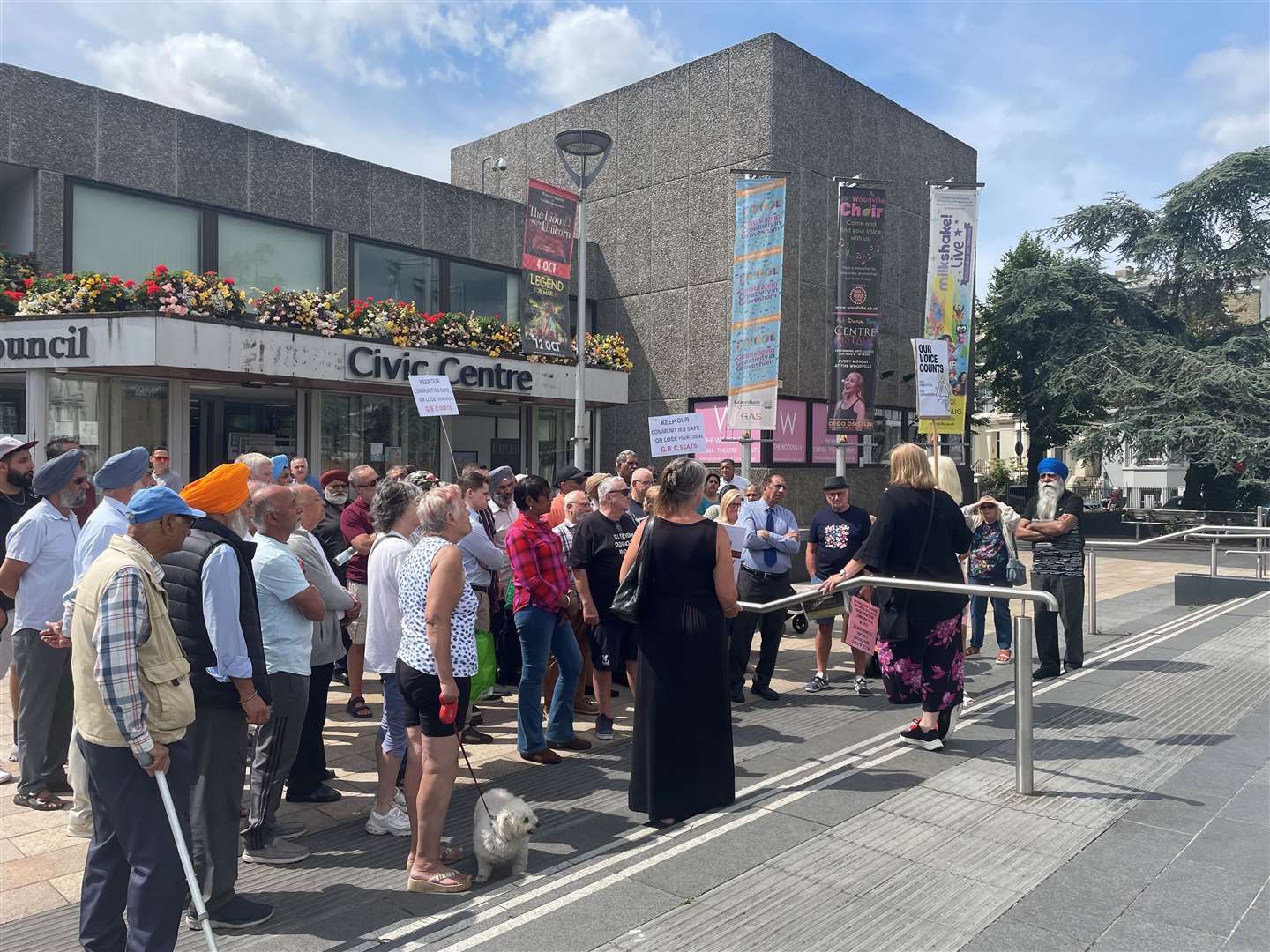 The protest was held outside the Civic Centre