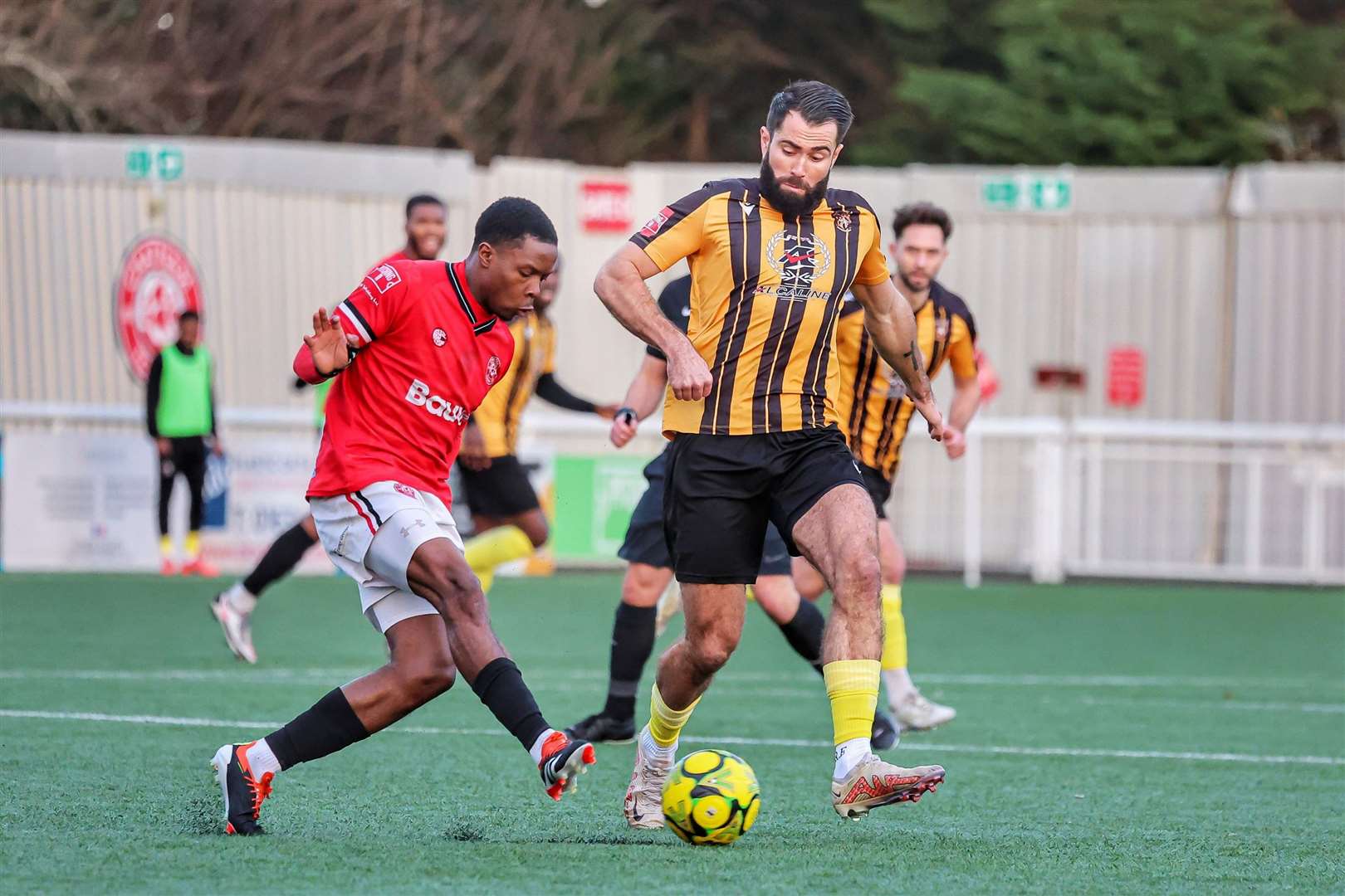 Chatham defender Miguel Scarlett gets forward from right-back. Picture: Helen Cooper