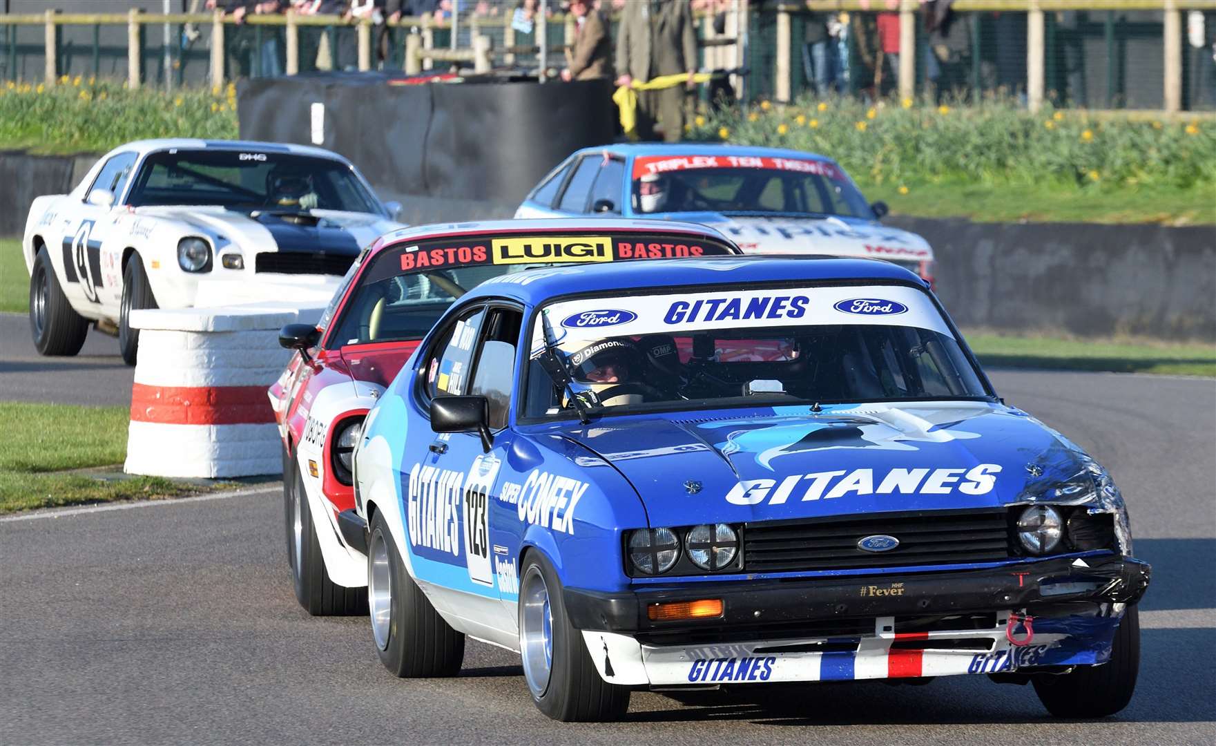 Jake Hill leads Rob Huff during heat one of the Gordon Spice Trophy. Picture: Simon Hildrew