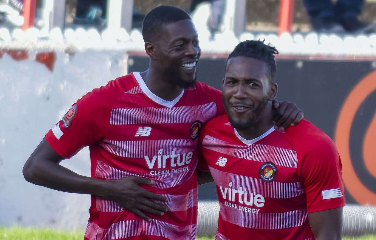 Ebbsfleet's first-choice strikeforce of Rakish Bingham, left, and Dominic Poleon. Picture: Ed Miller/EUFC