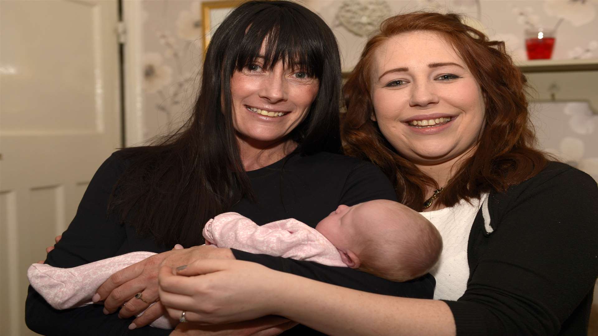 Juliette Izli, baby Taylor Tompsett and mum Katey Dingwall