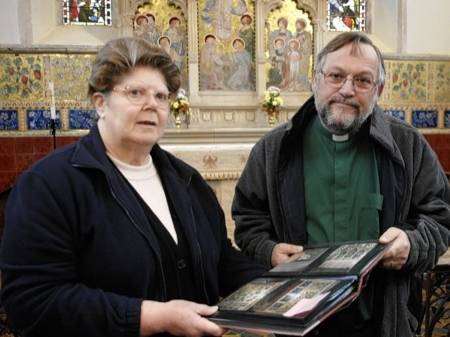 Church warden Gill Applin and Rev Stephen Hardy at St Mary's Church, Bishopsbourne.