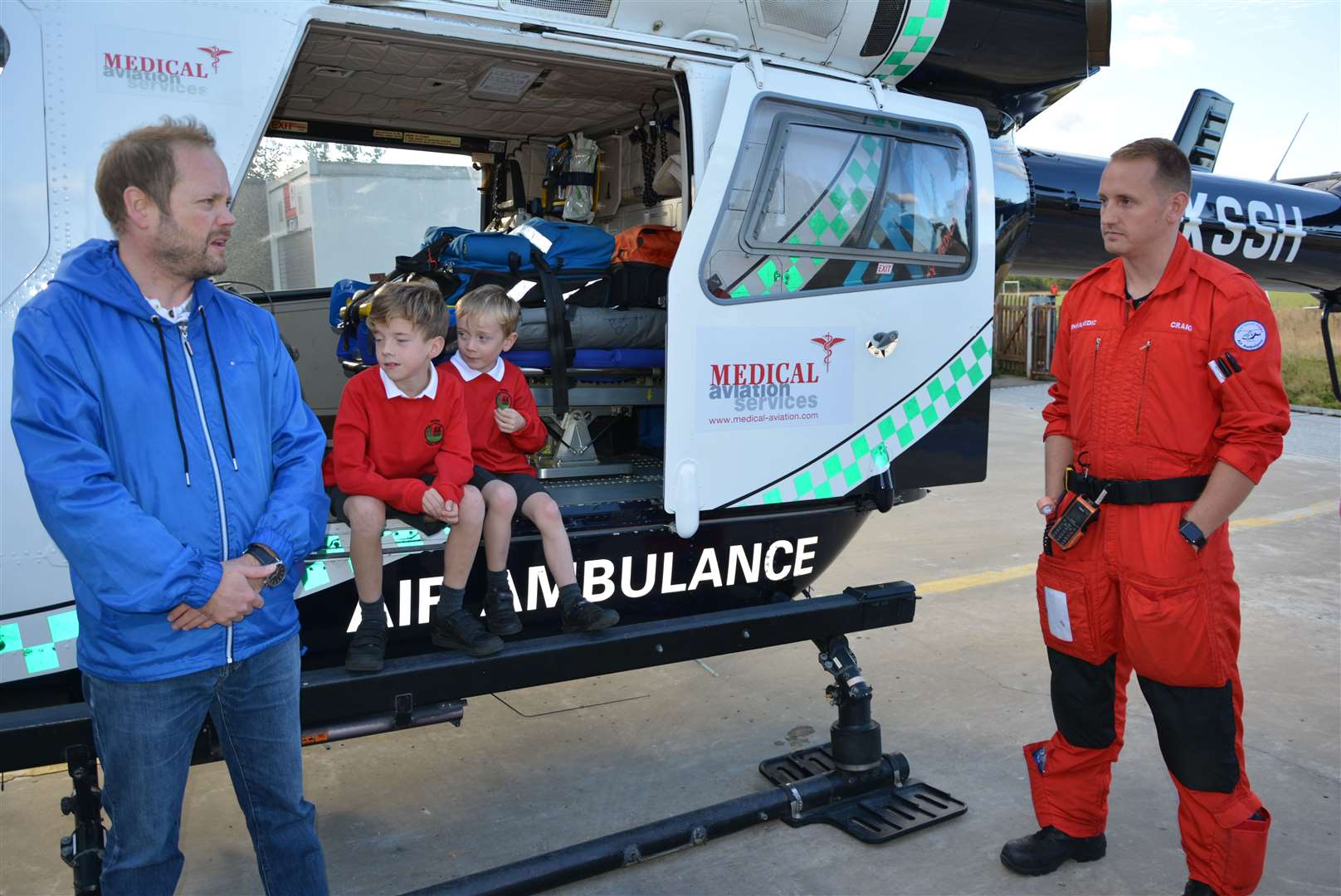 Warren Porritt (left) was told he had just minutes to live when the air ambulance arrived. Picture: KSS