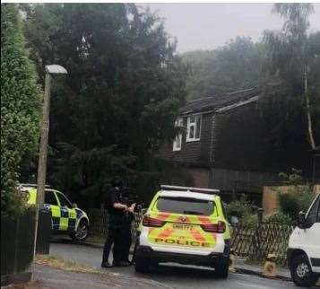 Armed police are blocking off Slade Close in Chatham