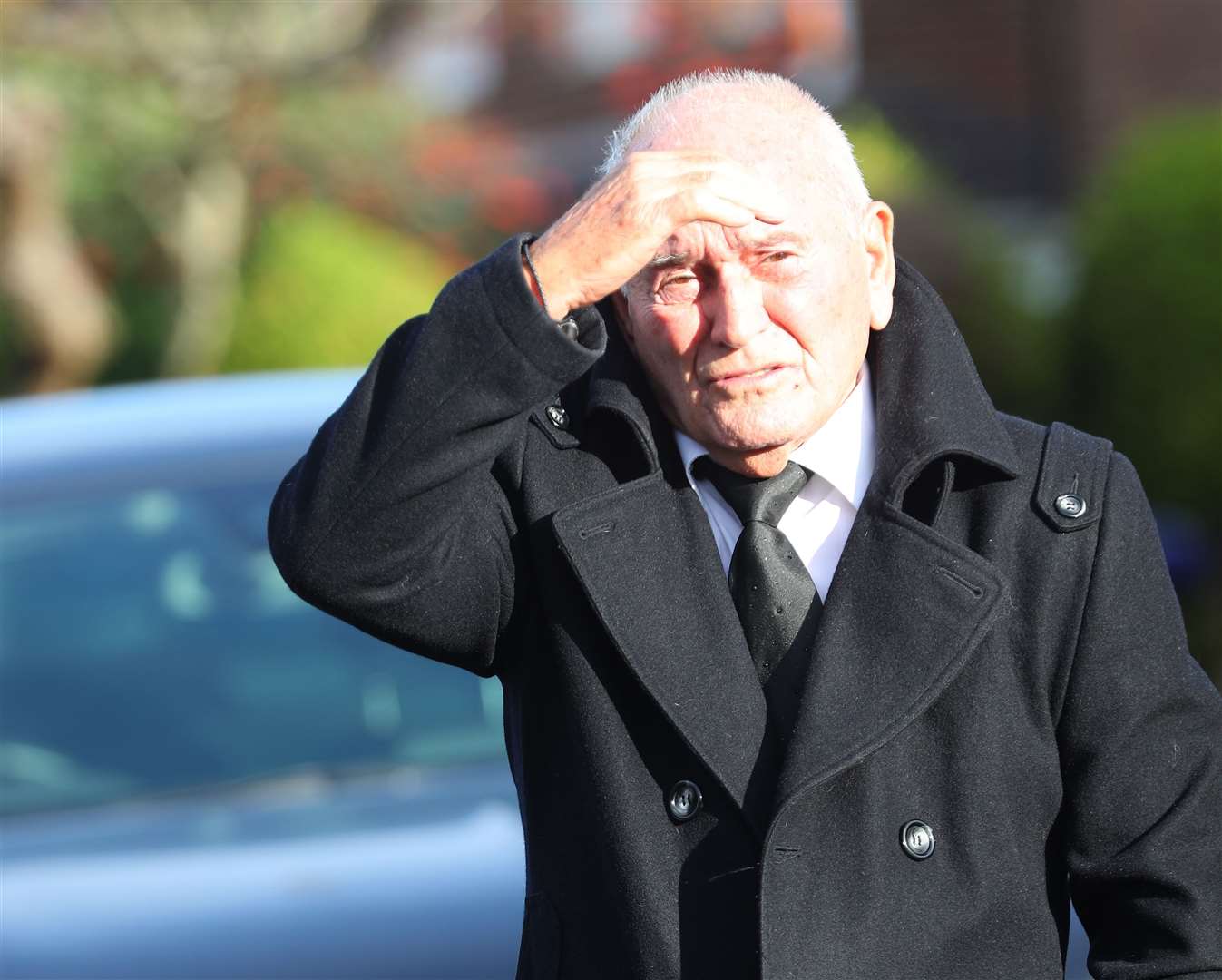 Comedian Tommy Cannon arrives at the funeral (Peter Byrne/PA)