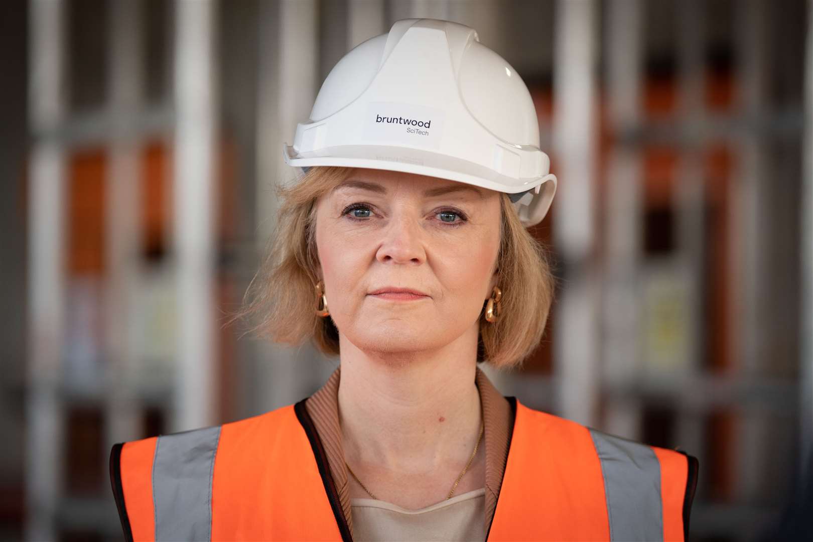 Prime Minister Liz Truss during a visit to a construction site for a medical innovation campus in Birmingham (Stefan Rousseau/PA)