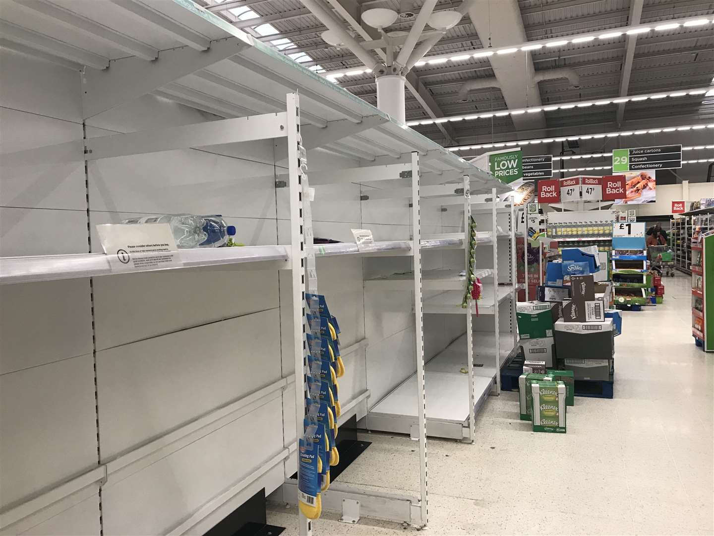 Many of the shelves were empty when the doors to Asda opened on Wednesday morning