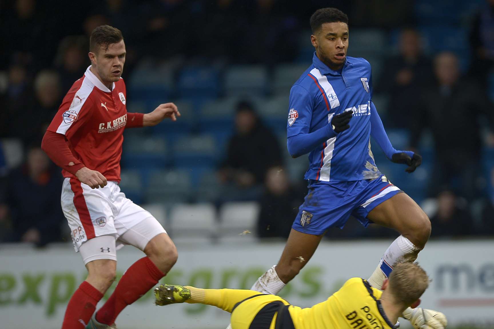 Dominic Samuel netting for the Gills during his loan spell. Will he score against them this weekend? Picture: Barry Goodwin