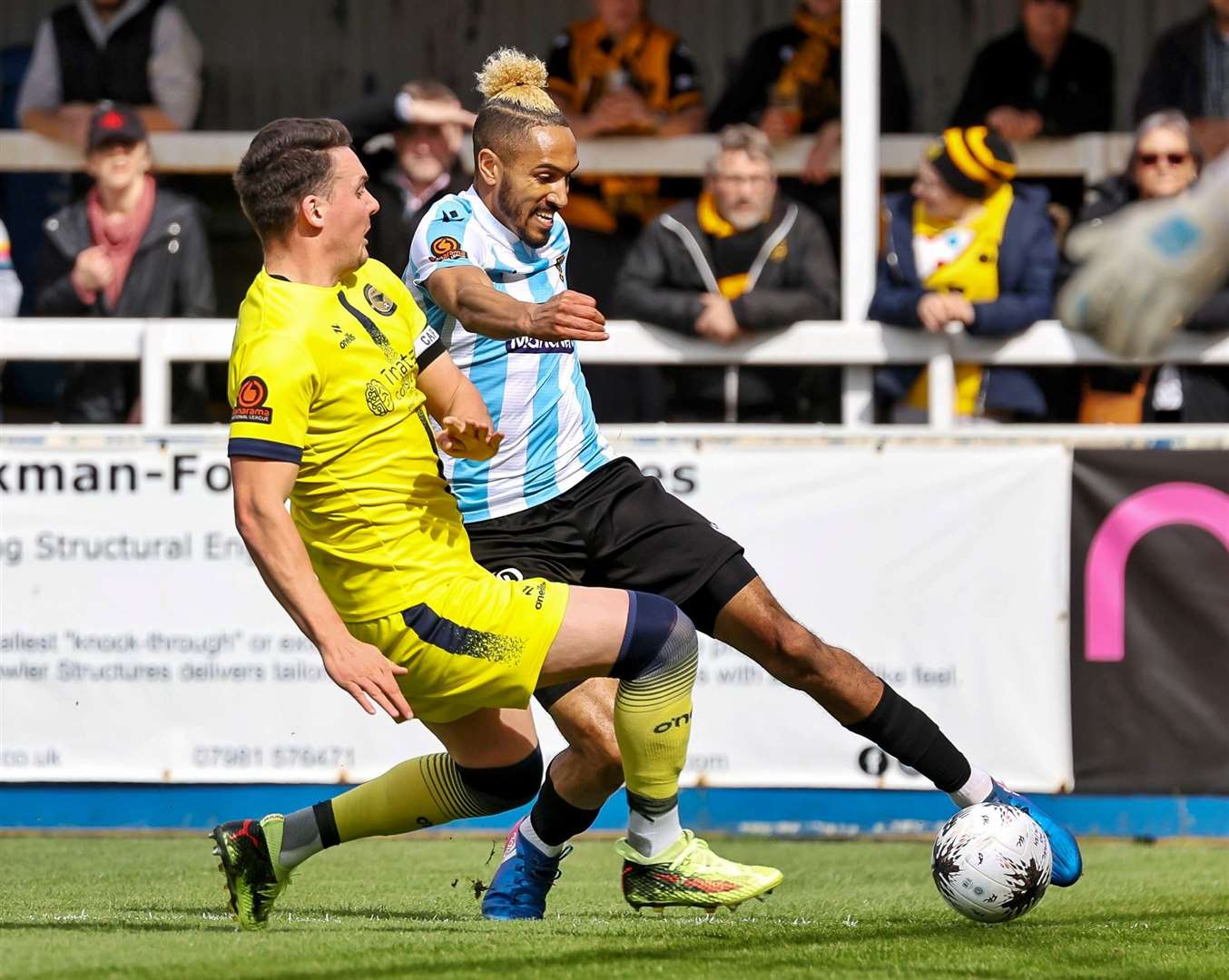 Matt Bentley gets down the flank for Maidstone. Picture: Helen Cooper