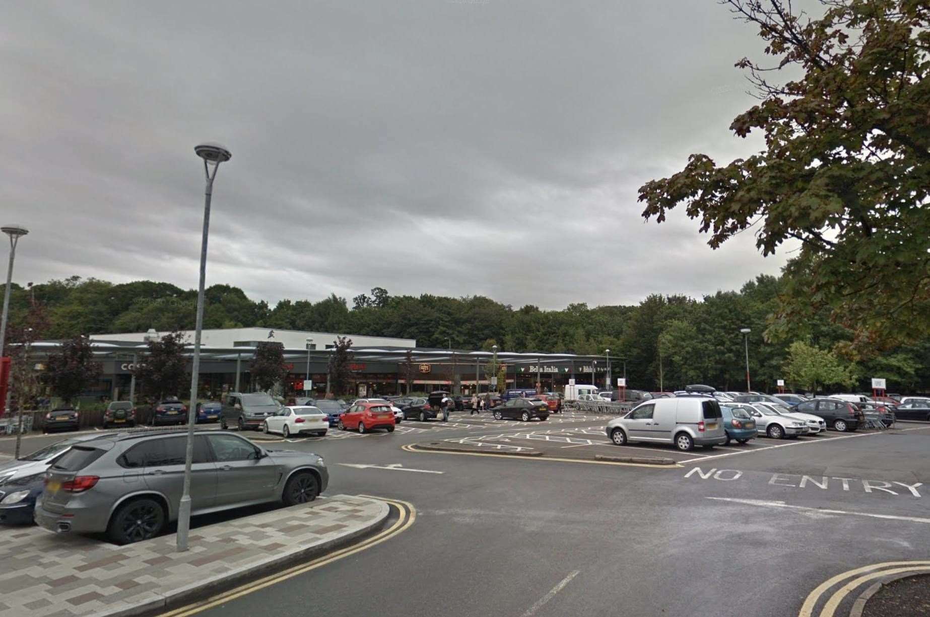 Police were called to reports multiple cars had been damaged while parked outside Hempstead Valley in Gillingham. Picture: Google Maps