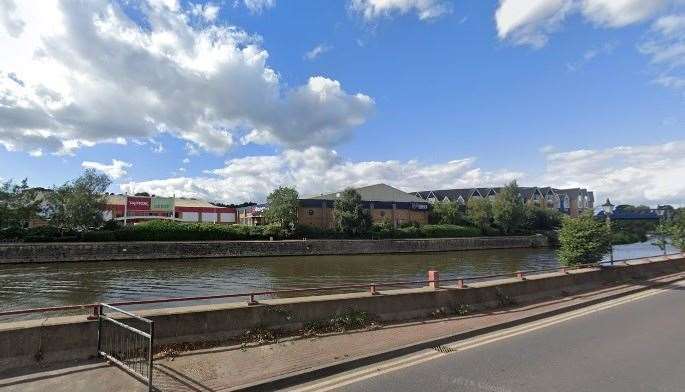 A person was rescued from the River Medway near St Peter's Wharf retail park in Maidstone. Picture: Google Maps