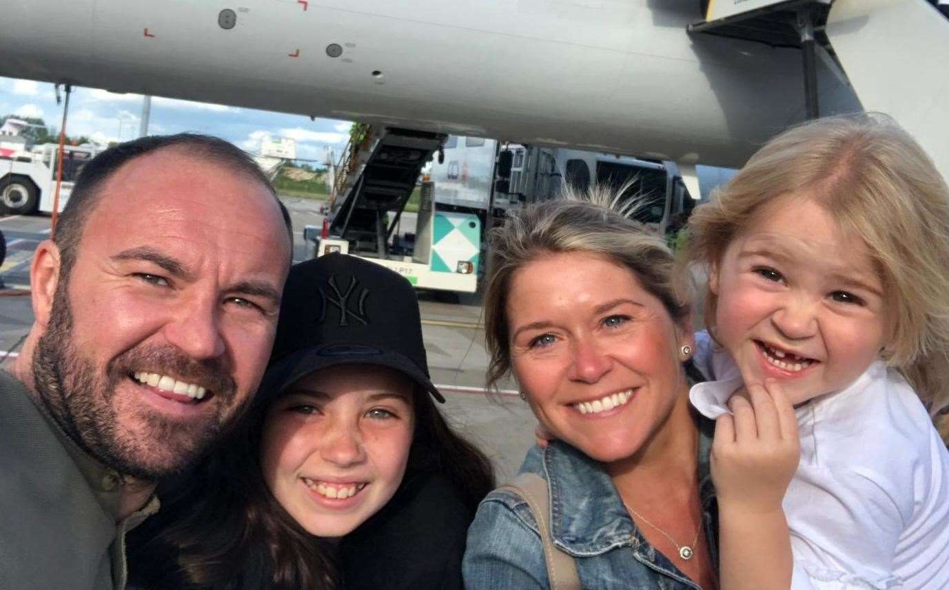 Nancy Phillips (right) with dad Michael Phillips, sister Lacie Phillips and mum Alana Lee