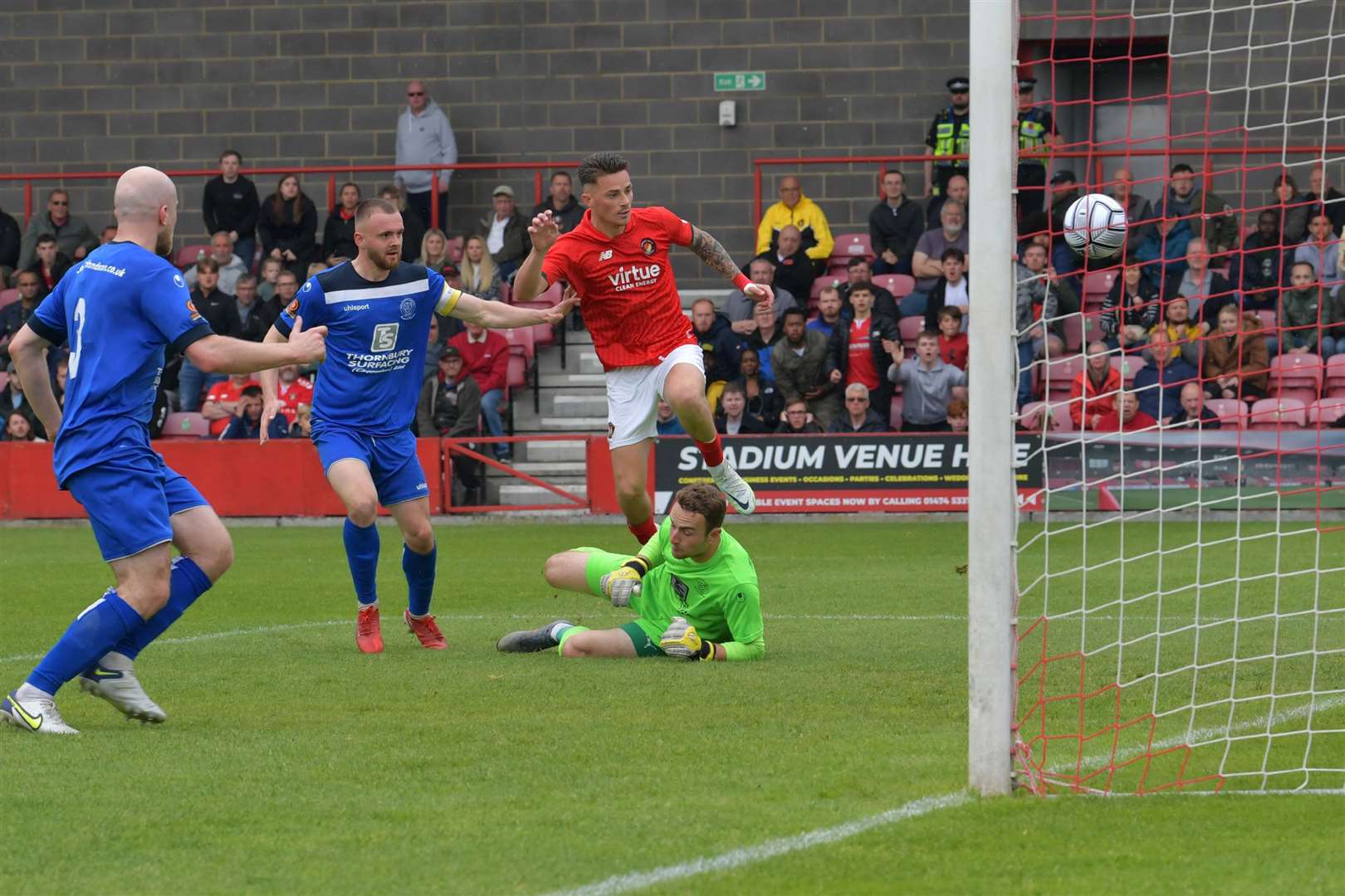 Jack Paxman's effort is disallowed for offside. Picture: Keith Gillard