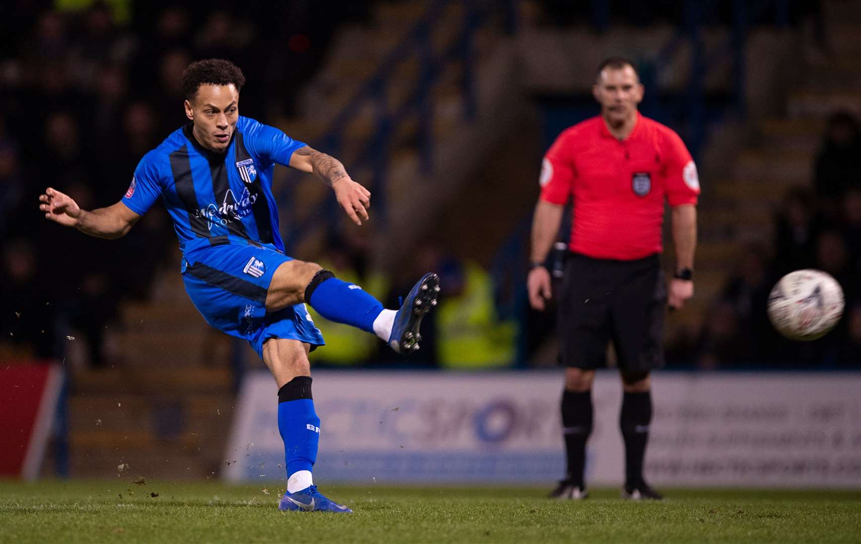 Elliott List scores the winner for Gillingham in the third round against Cardiff City last season