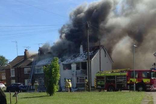 Smoke billowing from the buildings. Picture: Kent 999s.