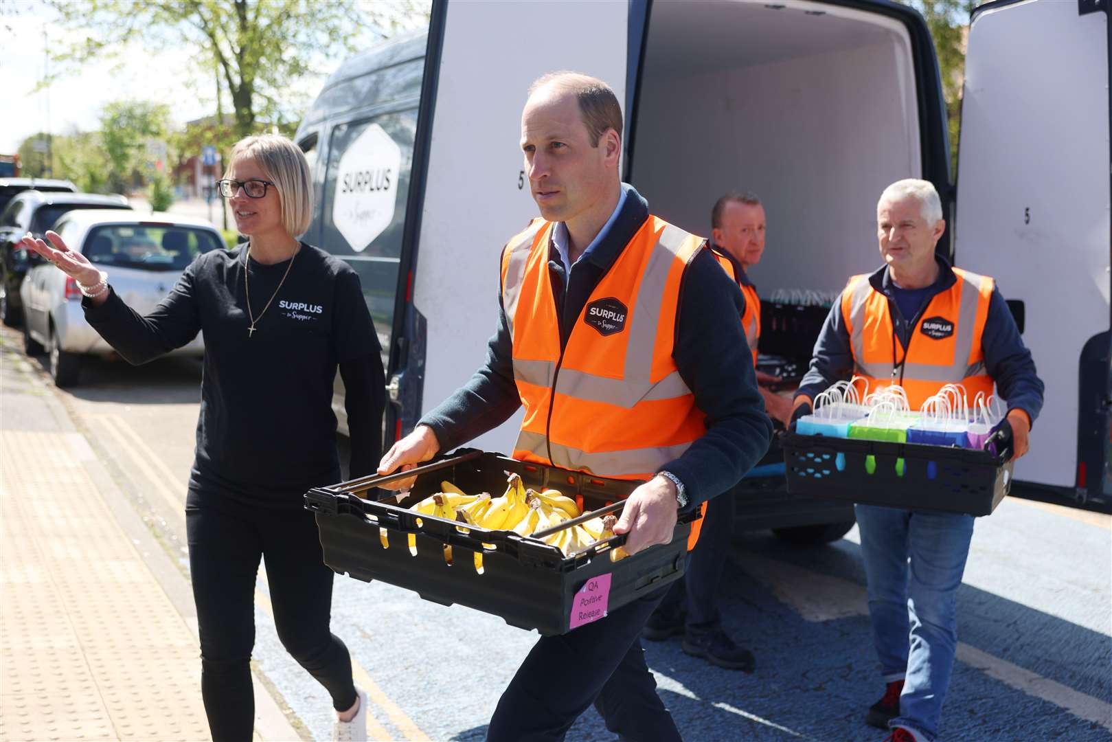 William delivering supplies from Surplus to Supper (Ian Vogler/Daily Mirror/PA)