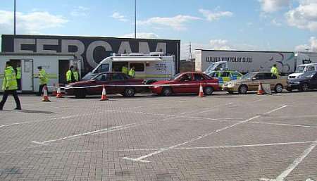 Road check operation at Dartford docks